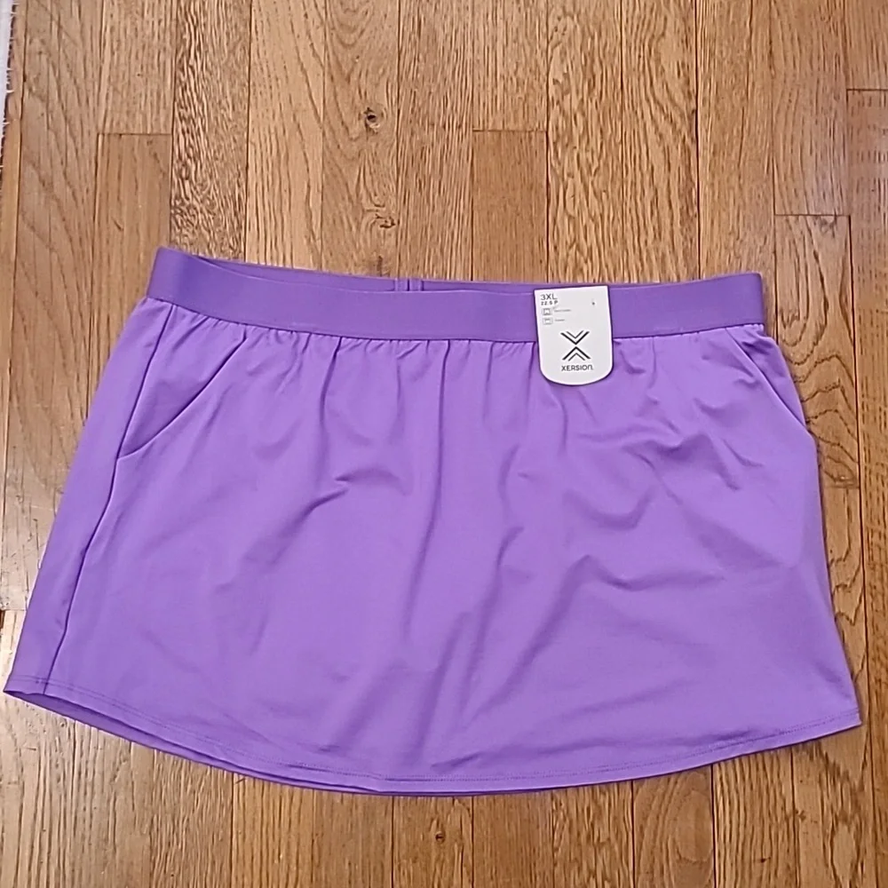 XERSION GIRLS PURPLE PLUS SIZE SKIRT AND BUILT-IN SHORTS SIZE 3XL 22.5P